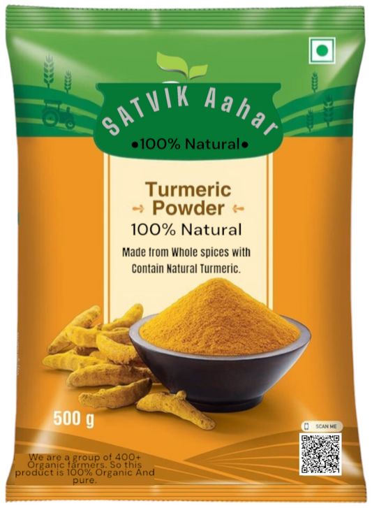 SATVIK Aahar 100% Natural Turmeric Powder, 500 gm, Haldi Powder