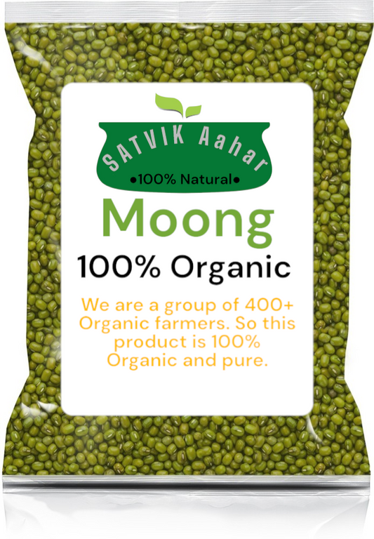 SATVIK Aahar Unpolished Green Moong Whole,1 kg, Moong bean, Mag