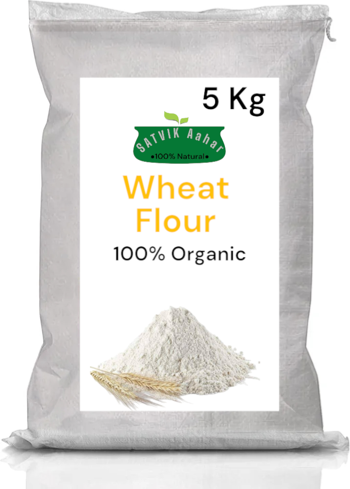 SATVIK Aahar 100% Organic wheat Floor, Chakki Atta,5 Kg pack