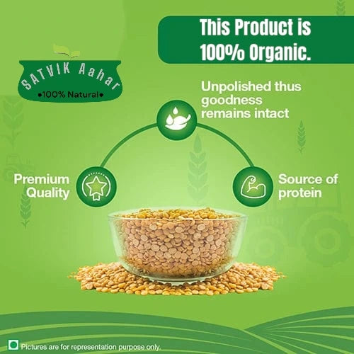 SATVIK Aahar 100% Organic Unpolished Chana Dal Split, 1Kg, 100% Organic